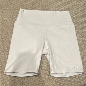 Alo Yoga Women's White High-Waist Shorts